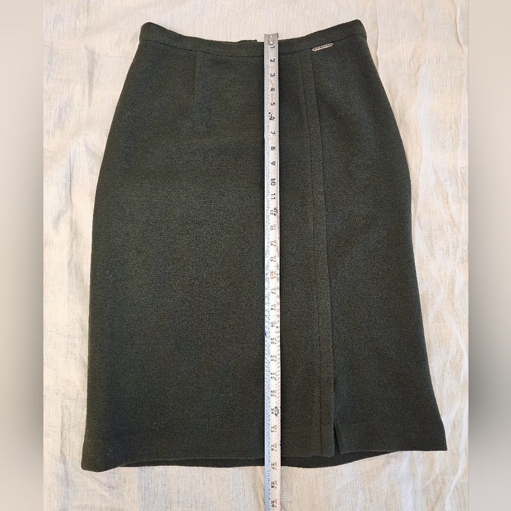 Geiger Collections 100% Wool Pencil‎ Skirt Made In Austria Forest Green - Picture 8 of 10